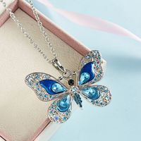 Simple Style Butterfly Alloy Inlay Rhinestones Women's Pendant Necklace main image 1