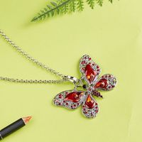 Simple Style Butterfly Alloy Inlay Rhinestones Women's Pendant Necklace main image 4