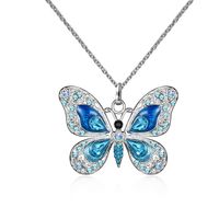 Simple Style Butterfly Alloy Inlay Rhinestones Women's Pendant Necklace sku image 5