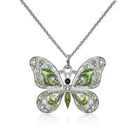 Einfacher Stil Schmetterling Legierung Inlay Strasssteine Frau Halskette Mit Anhänger sku image 3