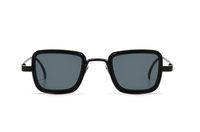 Classic Style Solid Color Ac Square Full Frame Men's Sunglasses sku image 1