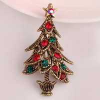 Ethnischer Stil Weihnachtsbaum Legierung Inlay Strasssteine Unisex Broschen sku image 3