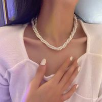 Elegant Geometric Artificial Pearl Ferroalloy Beaded Women's Necklace main image 3