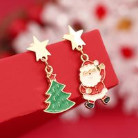 Cartoon Style Christmas Tree Santa Claus Alloy Enamel Christmas Women's Drop Earrings main image 3