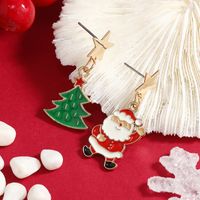 Cartoon Style Christmas Tree Santa Claus Alloy Enamel Christmas Women's Drop Earrings main image 1