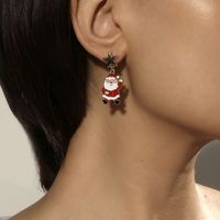 Cartoon Style Christmas Tree Santa Claus Alloy Enamel Christmas Women's Drop Earrings main image 4