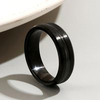 Basic Solid Color Stainless Steel Men's Rings main image 3