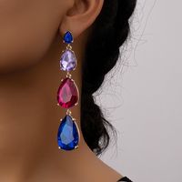 Elegant Retro Water Droplets Alloy Plating Inlay Gem Women's Drop Earrings main image 3