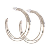 1 Pair Glam C Shape Plating Inlay Alloy Rhinestones Earrings main image 4