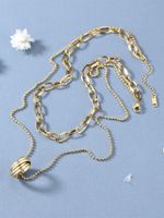 Ig Style Geometric Titanium Steel Plating Layered Necklaces main image 3