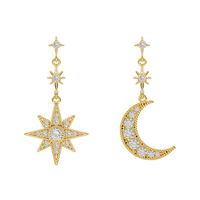 Elegante Estrella Luna Aleación Enchapado Embutido Diamantes De Imitación Mujeres Pendientes De Gota main image 4