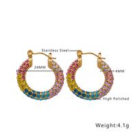 1 Pair Ig Style U Shape Plating Inlay Titanium Steel Zircon Earrings sku image 4