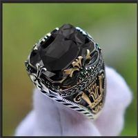 Hip-hop Rectangle Copper Inlay Zircon Men's Rings main image 5