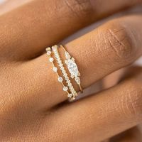 Wholesale Jewelry Simple Style Shiny Solid Color Alloy Rhinestones 14k Gold Plated Plating Inlay Rings sku image 1