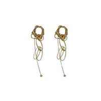 1 Paire Style Ig Ovale Placage Alliage Boucles D'oreilles main image 2