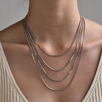 Titanium Steel Gold Plated Simple Style Plating Solid Color Necklace main image 5
