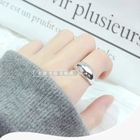 Simple Style Classic Style Solid Color Titanium Steel Polishing Plating Rings main image 4