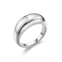 Simple Style Classic Style Solid Color Titanium Steel Polishing Plating Rings sku image 3