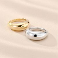 Simple Style Classic Style Solid Color Titanium Steel Polishing Plating Rings main image 1