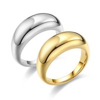 Simple Style Classic Style Solid Color Titanium Steel Polishing Plating Rings main image 6