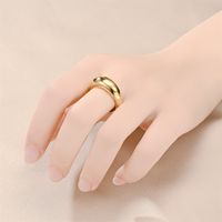 Simple Style Classic Style Solid Color Titanium Steel Polishing Plating Rings main image 7