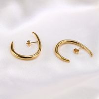 1 Pair Simple Style U Shape Plating Titanium Steel Earrings main image 1