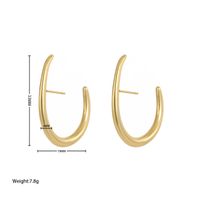 1 Paar Einfacher Stil U-form Überzug Titan Stahl Ohrringe sku image 2