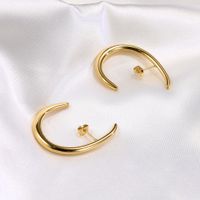 1 Pair Simple Style U Shape Plating Titanium Steel Earrings main image 2