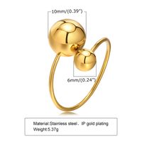 304 Stainless Steel Gold Plated Simple Style Plating Asymmetrical Pearl Open Ring sku image 2