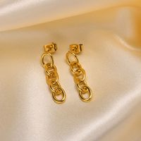 1 Pair Streetwear Geometric Plating 201 Stainless Steel Gold Plated Drop Earrings main image 5