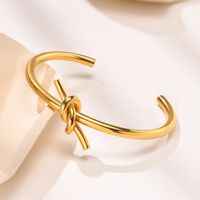 Cute Knot Titanium Steel Gold Plated Cuff Bracelets In Bulk main image 4