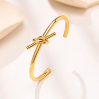 Cute Knot Titanium Steel Gold Plated Cuff Bracelets In Bulk main image 1