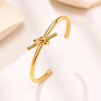 Cute Knot Titanium Steel Gold Plated Cuff Bracelets In Bulk main image 6