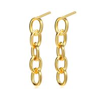 1 Pair Streetwear Geometric Plating 201 Stainless Steel Gold Plated Drop Earrings main image 3