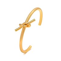 Cute Knot Titanium Steel Gold Plated Cuff Bracelets In Bulk main image 2