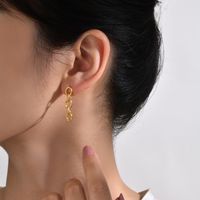 1 Pair Streetwear Geometric Plating 201 Stainless Steel Gold Plated Drop Earrings main image 2