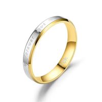 Hip-hop Retro Letter Color Block Titanium Steel Plating Carving 18k Gold Plated Unisex Rings sku image 3