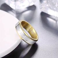 Anillos Unisex De Oro Chapado En Acero De Titanio Con Letras Retro De Estilo Hip-hop sku image 18