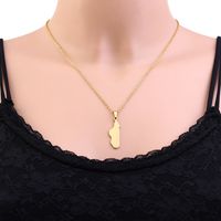 Stainless Steel 18K Gold Plated Ethnic Style Simple Style Plating Hollow Out Map None Pendant Necklace Long Necklace main image 5