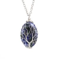 Simple Style Leaf Alloy Natural Stone Knitting Pendant Necklace sku image 3