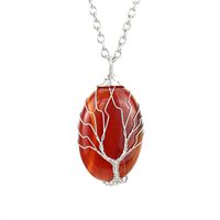 Simple Style Leaf Alloy Natural Stone Knitting Pendant Necklace sku image 9