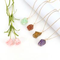 Simple Style Geometric Alloy Natural Stone Knitting Pendant Necklace main image 5