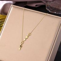 Titanium Steel 18K Gold Plated IG Style Simple Style Plating Star Pendant Necklace sku image 1