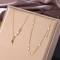 Titanium Steel 18K Gold Plated IG Style Simple Style Plating Star Pendant Necklace main image 1