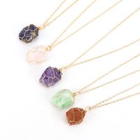 Simple Style Geometric Alloy Natural Stone Knitting Pendant Necklace main image 3