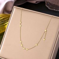 Titanium Steel 18K Gold Plated IG Style Simple Style Plating Star Pendant Necklace main image 2