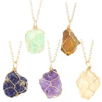 Simple Style Geometric Alloy Natural Stone Knitting Pendant Necklace main image 1