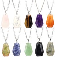 Simple Style Leaf Natural Stone Agate Knitting Pendant Necklace main image 2