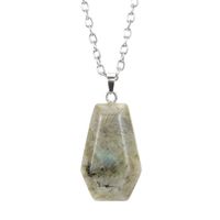 Simple Style Leaf Natural Stone Agate Knitting Pendant Necklace sku image 2