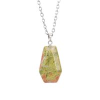 Simple Style Leaf Natural Stone Agate Knitting Pendant Necklace sku image 9